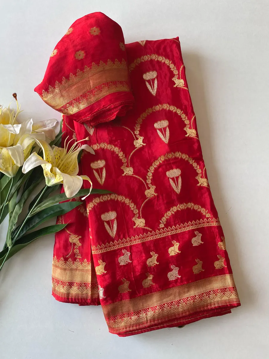 Pure Mushroom Satin Dola Saree